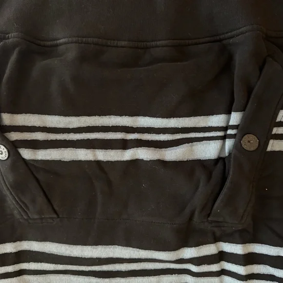 Stone Island Supreme Black and Gray Striped Sweatshirt
